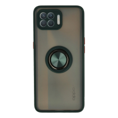 Oppo Reno 4 Lite Kılıf Montreal Yüzüklü Silikon Kapak - Yeşil
