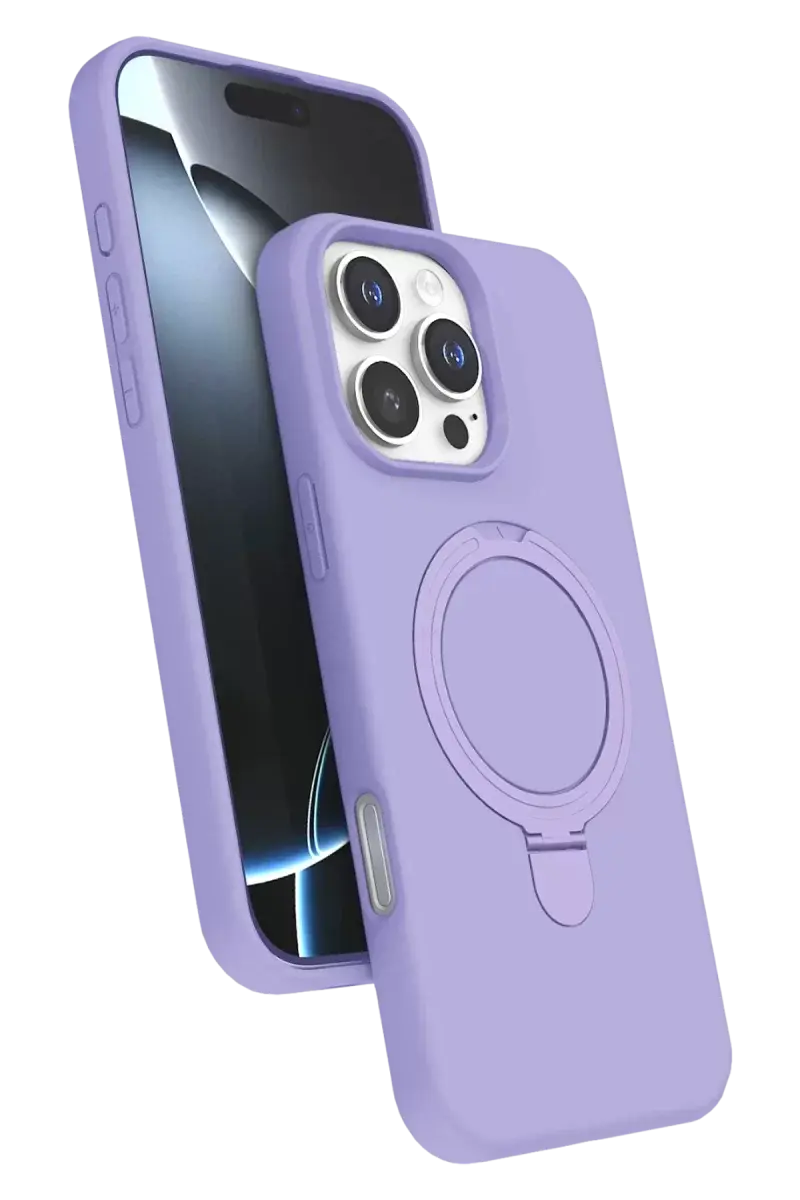 Newface Apple İphone 16 Pro Regal Magsafe Standlı Kapak - Lila
