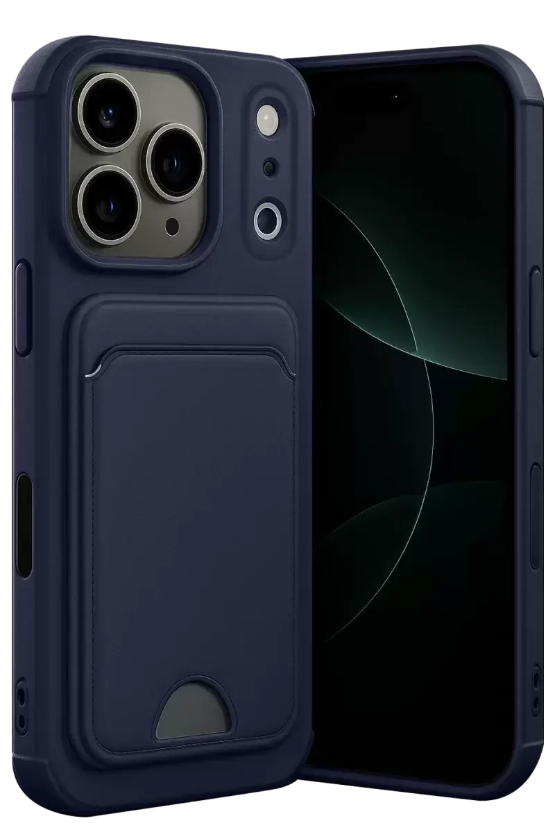 Newface Apple İphone 17 Pro Max Kelvin Kartvizitli Silikon - Lacivert