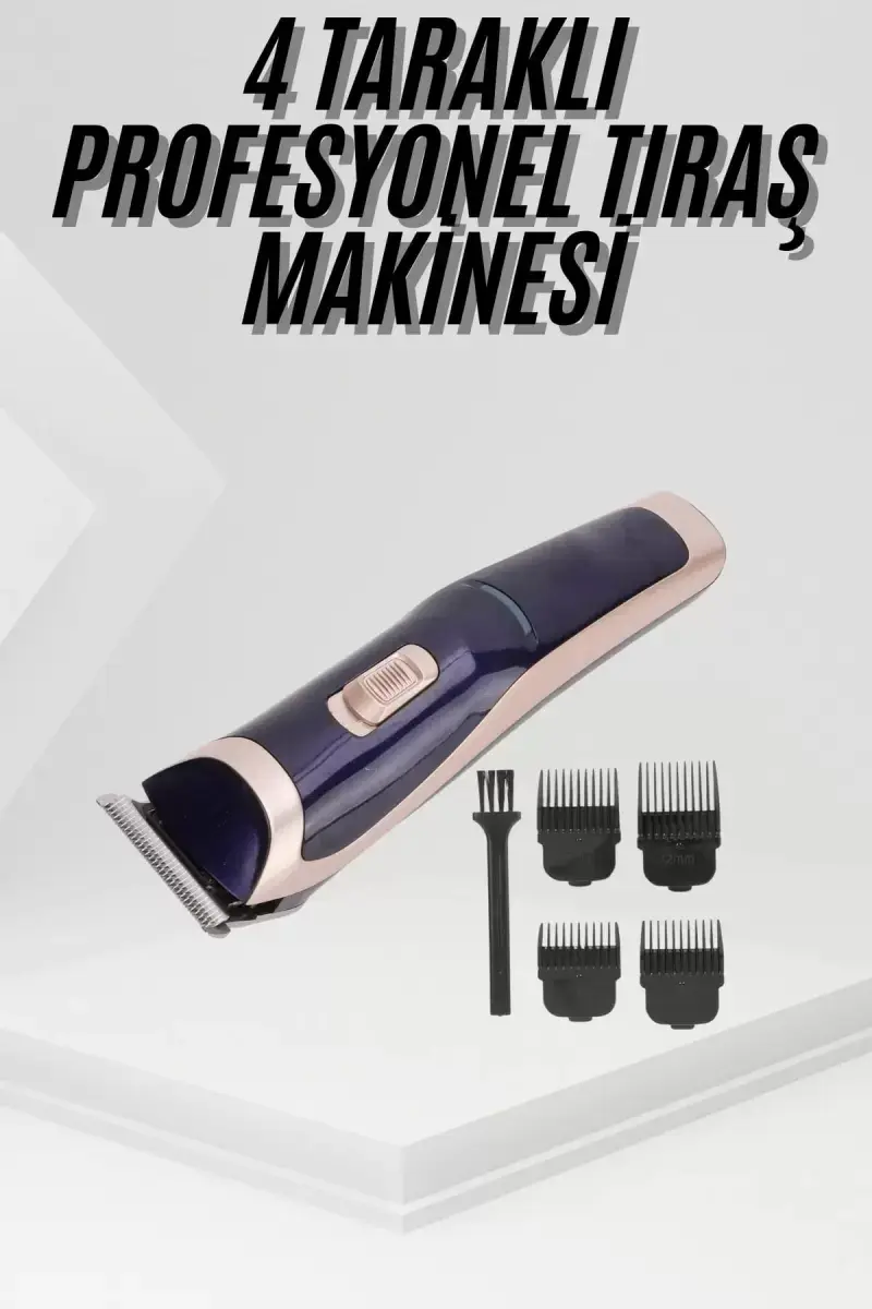 Tıraş Makinesi 4 Başlıklı Paslanmaz Çelik Bıçaklı Tüm Saç Tiplerine Uygun