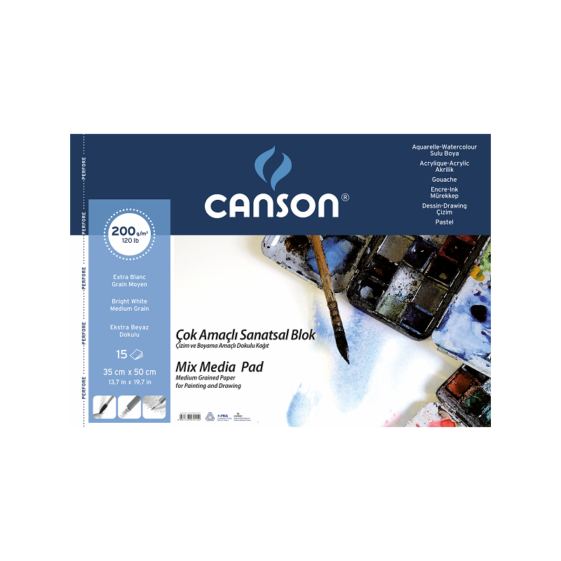 Çok Amaçlı Sanatsal Blok 35x50cm 200gr 15 Yaprak