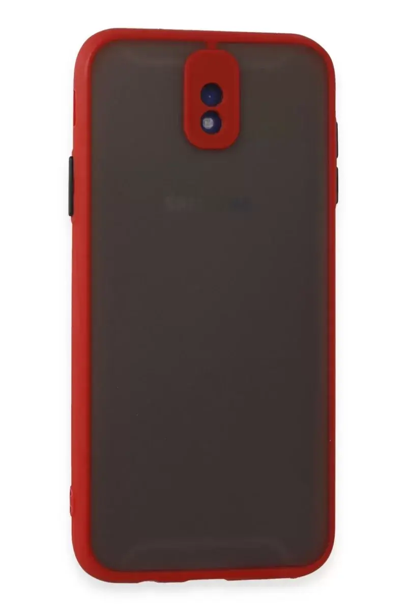 Newface Samsung Galaxy J7 Pro / J730 Kılıf Montreal Silikon Kapak - Kırmızı