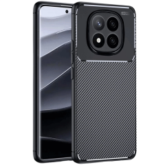 Xiaomi Redmi Note 14 Pro Plus Kılıf Auto Focus Karbon Kapak - Siyah