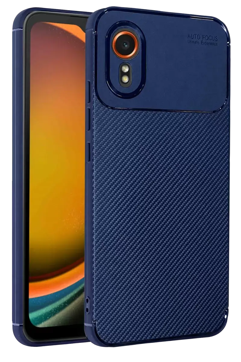 Newface Samsung Galaxy Xcover 7 Kılıf Auto Focus Karbon Kapak - Lacivert