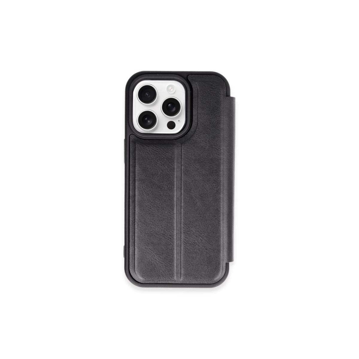 İphone 15 Pro Max Kılıf Flip Cover - Siyah