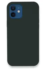 Newface İphone 12 Kılıf Lansman Legant Silikon - Koyu Yeşil