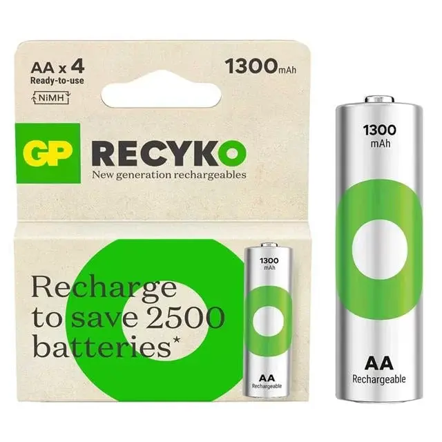 Gp Recyko 1300 Nı-mh R6 Şarjlı Aa 4'lü Kalem Pil
