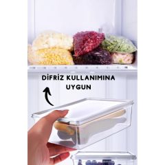 5 Adet Kapaklı Derin Dondurucuya Uygun Saklama Kabı 2 Lt