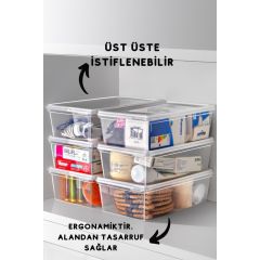 5 Adet Kapaklı Derin Dondurucuya Uygun Saklama Kabı 2 Lt
