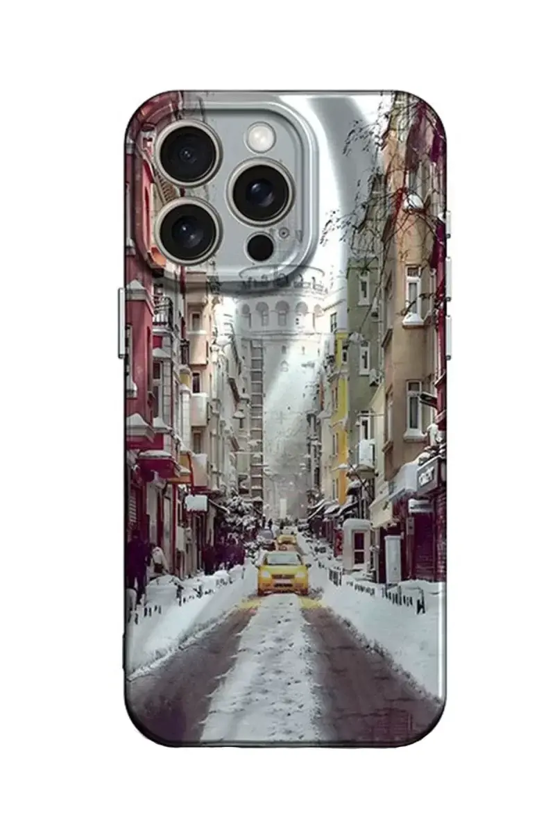 Newface İphone 15 Pro Max Kılıf Crew Desenli Kapak - Galata Kulesi