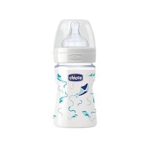 Chicco Silikon Uçlu Cam Biberon 150ml-Erkek