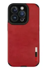 Newface İphone 14 Pro Max Kılıf Loop Deri Silikon - Kırmızı