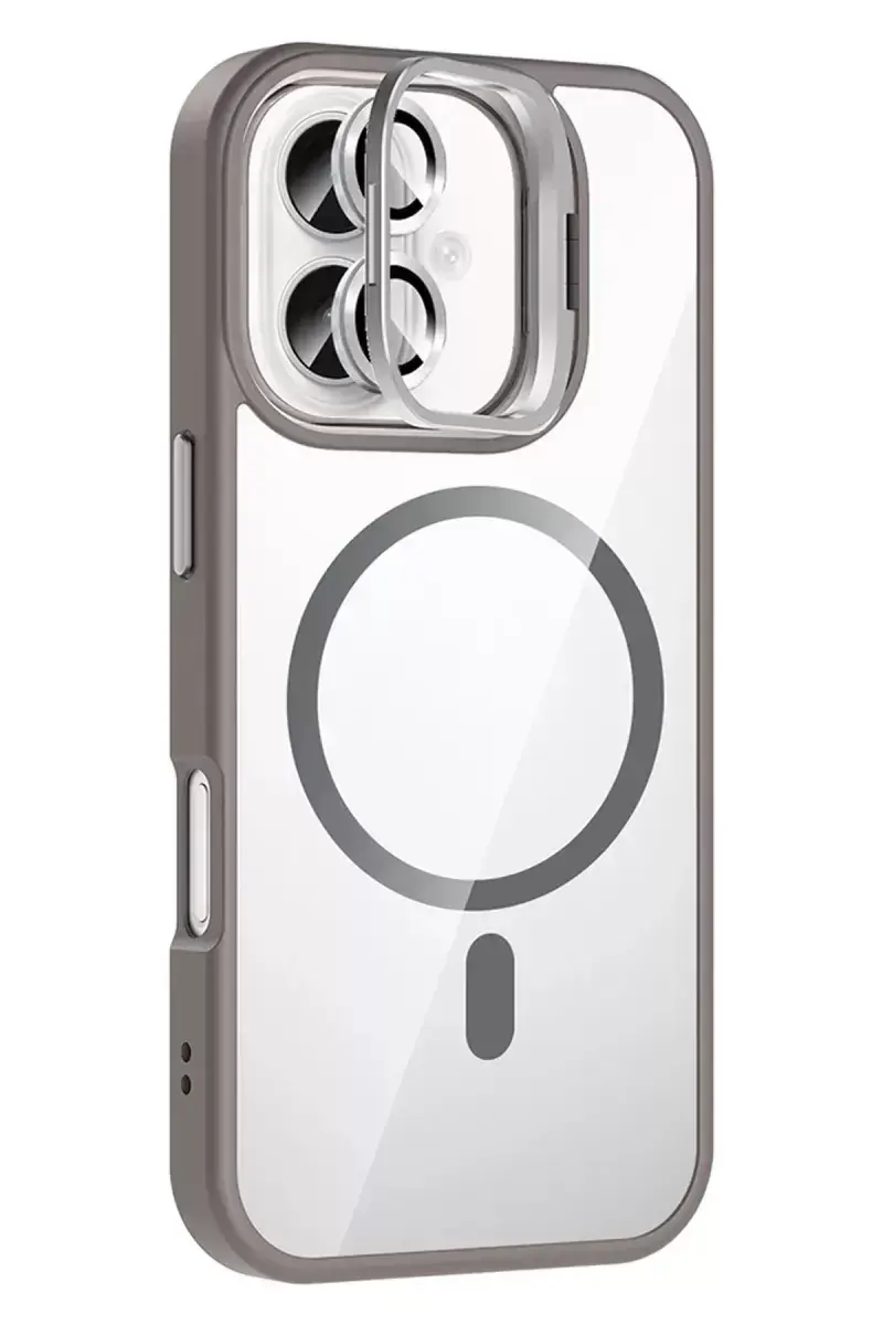 Joko Apple İphone 16 Plus Remim Lensli Magsafe Standlı Kapak - Titan Gri