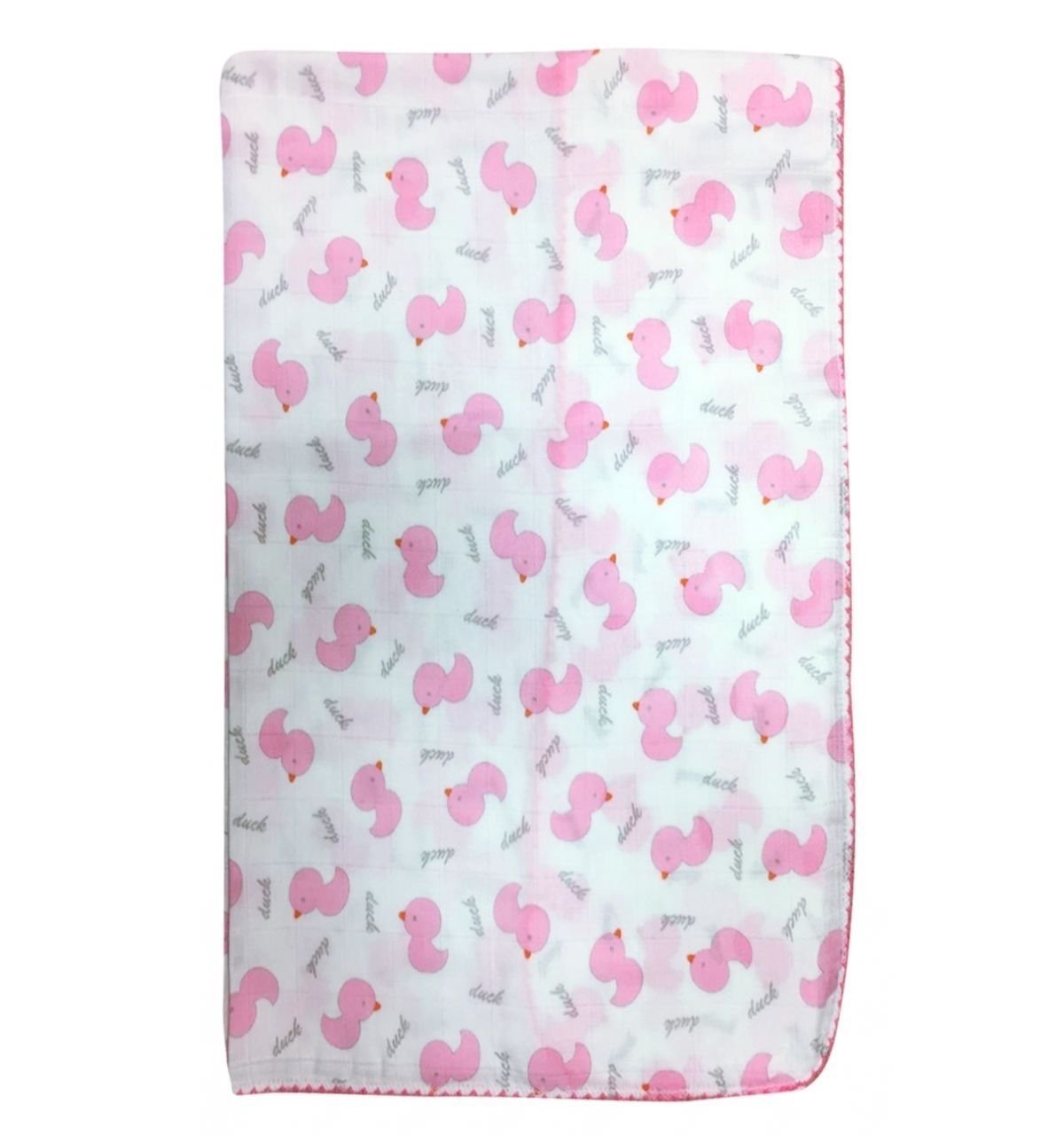 AyBaby AY238 Tek Kat Müslin Battaniye 90x75 Cm - Pembe Ördek