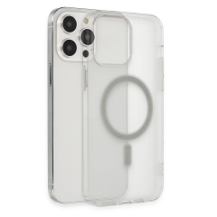 İphone 14 Pro Max Kılıf Matte Şeffaf Magneticsafe - Şeffaf