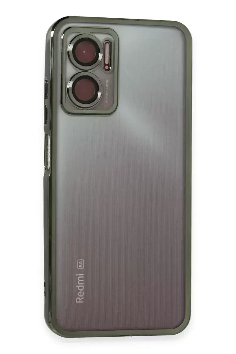 Newface Xiaomi Redmi 10 5g Kılıf Razer Lensli Silikon - Yeşil