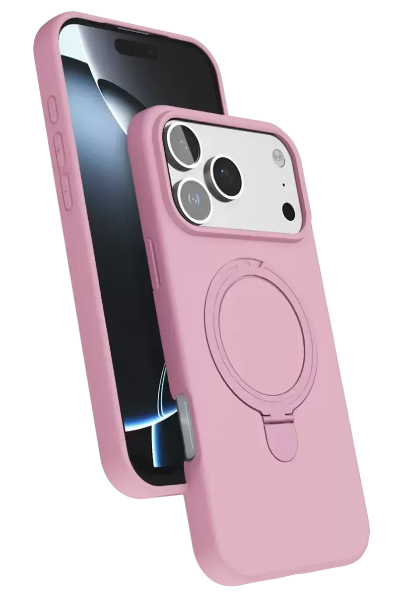 Newface Apple İphone 17 Pro Regal Magsafe Standlı Kapak - Açık Pembe