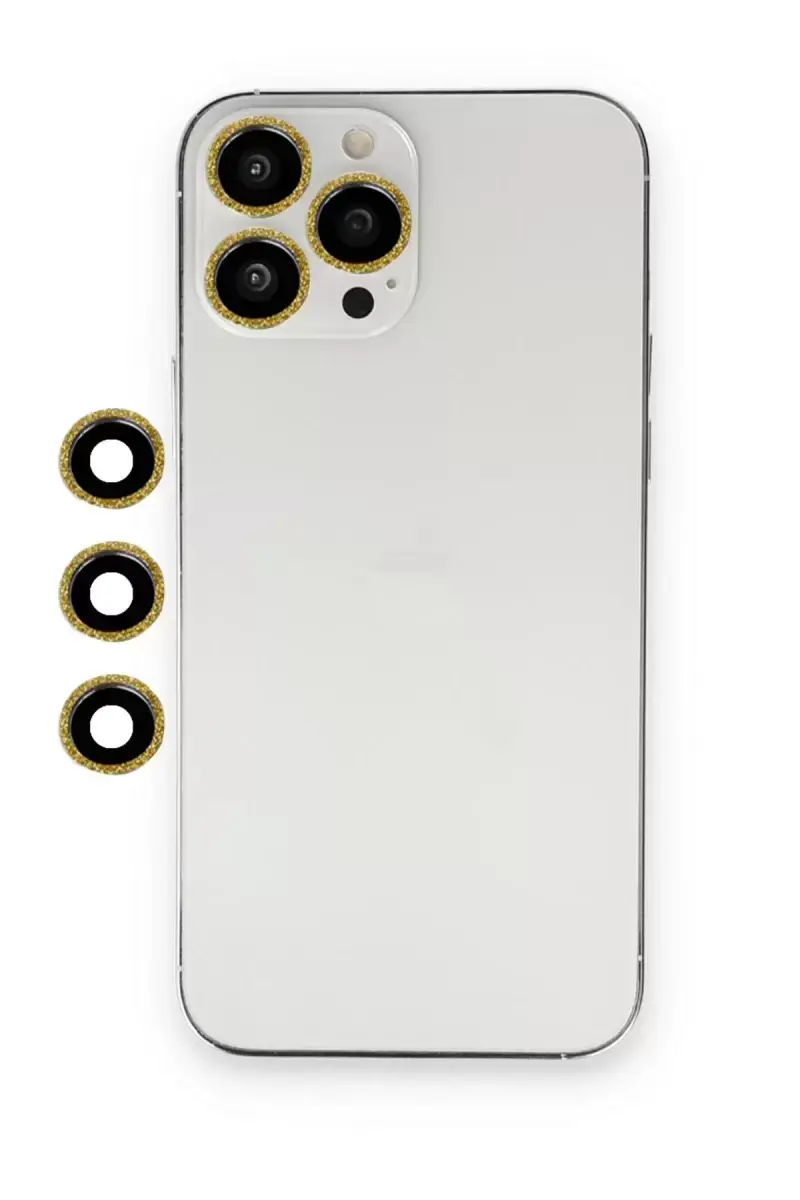Newface Apple İphone 12 Pro Max Shine Kamera Lens - Gold