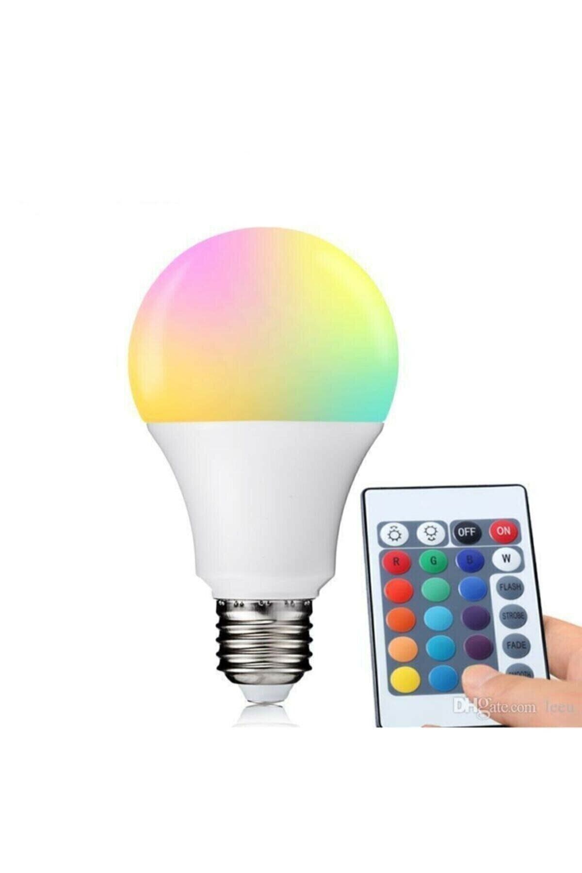 Uzaktan Kumandalı Rgb Çok Renkli Led Ampul E27 Duy