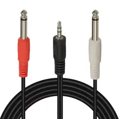 Powermaster Pm-13934 3.5 Mm Stereo Erkek - 2x6.3 Mm Mono Erkek Ses Kablosu (5 Metre)