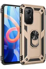 Newface Xiaomi Redmi Note 12s Kılıf Sofya Yüzüklü Silikon Kapak - Gold