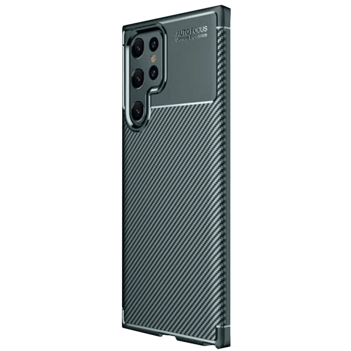 Samsung Galaxy S25 Ultra Kılıf Auto Focus Karbon Kapak - Koyu Yeşil