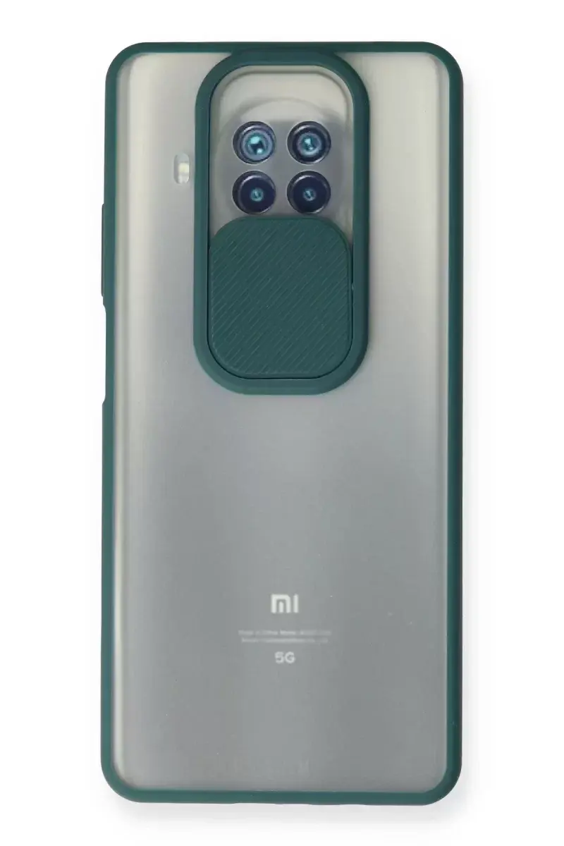 Newface Xiaomi Mi 10t Lite Kılıf Palm Buzlu Kamera Sürgülü Silikon - Yeşil