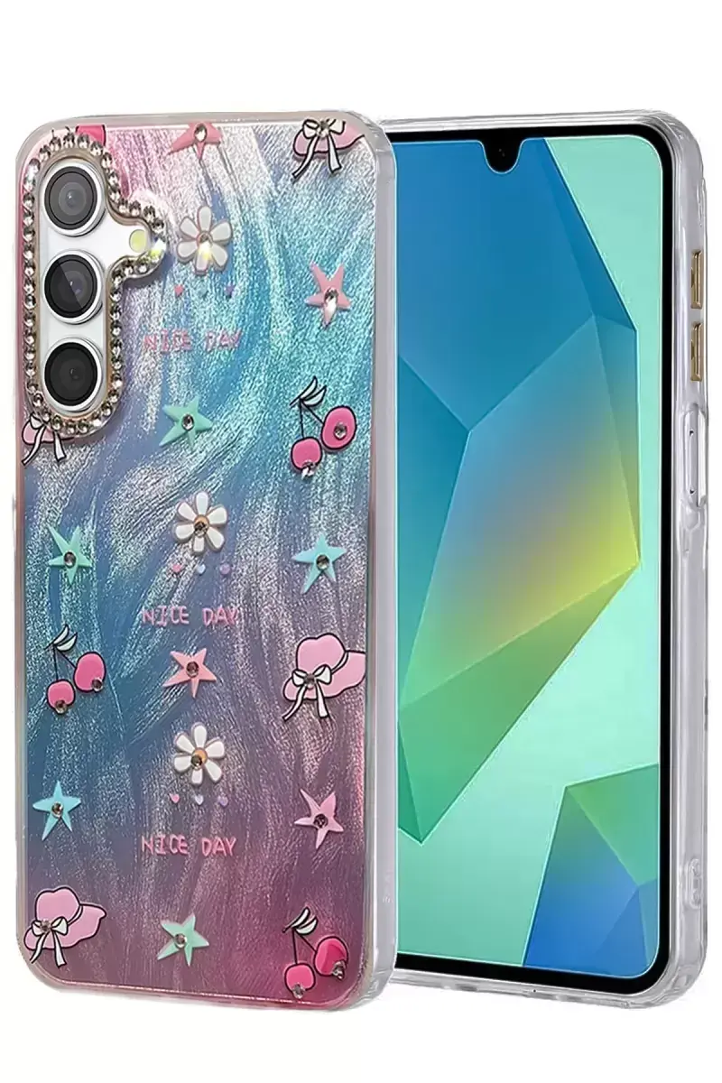 Newface Samsung Galaxy S23 Fe Kılıf Blade Aynalı Desenli Kapak - Desen 4