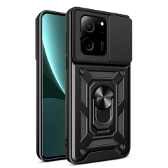 Xiaomi Mi 13t Pro Kılıf Pars Lens Yüzüklü Silikon - Siyah