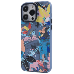 İphone 14 Pro Max Kılıf Prada Desenli Kapak - Prada Pembe - 1