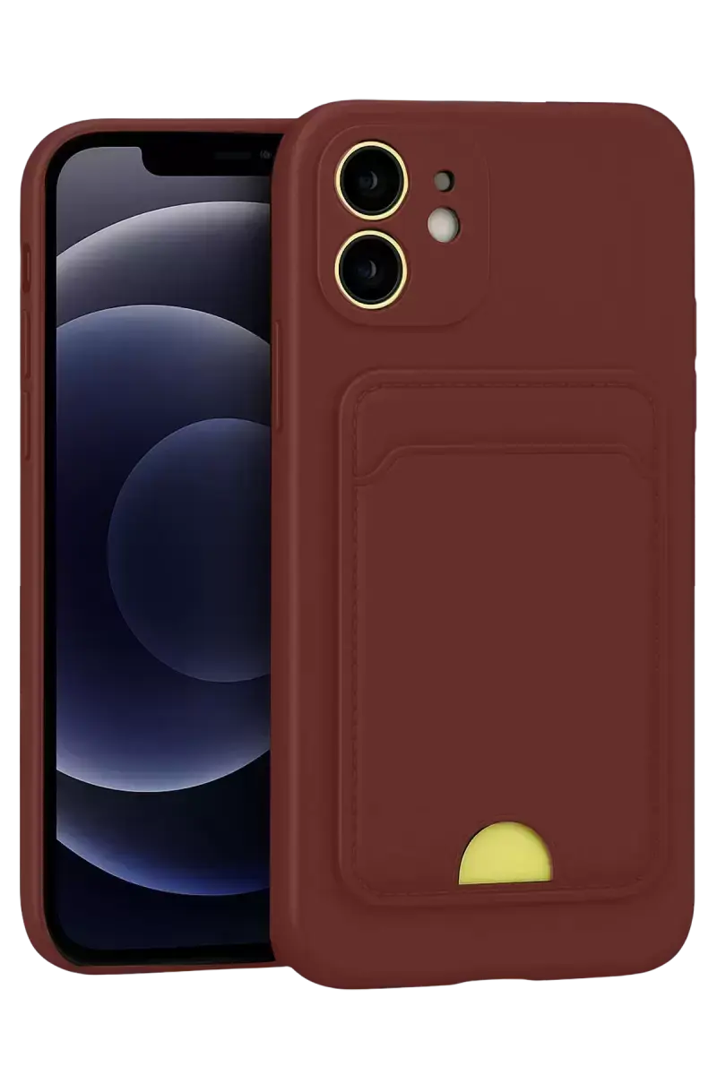 Newface Apple İphone 11 Kılıf Kelvin Kartvizitli Silikon - Bordo