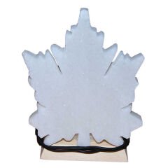 Çınar Yaprağı Şekilli Doğal Kaya Tuzu Lambası Kablolu Ampullü Beyaz 1-2 Kg