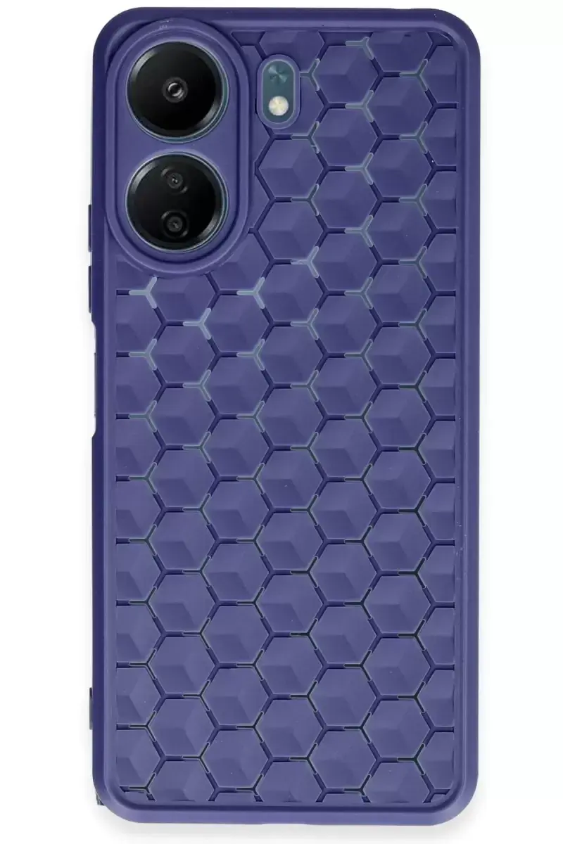 Newface Xiaomi Redmi 13c Kılıf Petek Silikon Kapak - Lacivert