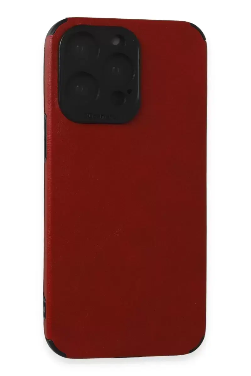 Newface Apple İphone 15 Pro Kılıf Loop Deri Silikon - Kırmızı