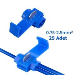 Hızlı Kablo Ekleme Aparatı Konnektör Klips Klemens Mavi 25 Adet