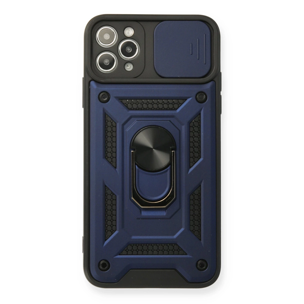 İphone 11 Pro Max Kılıf Pars Lens Yüzüklü Silikon - Lacivert