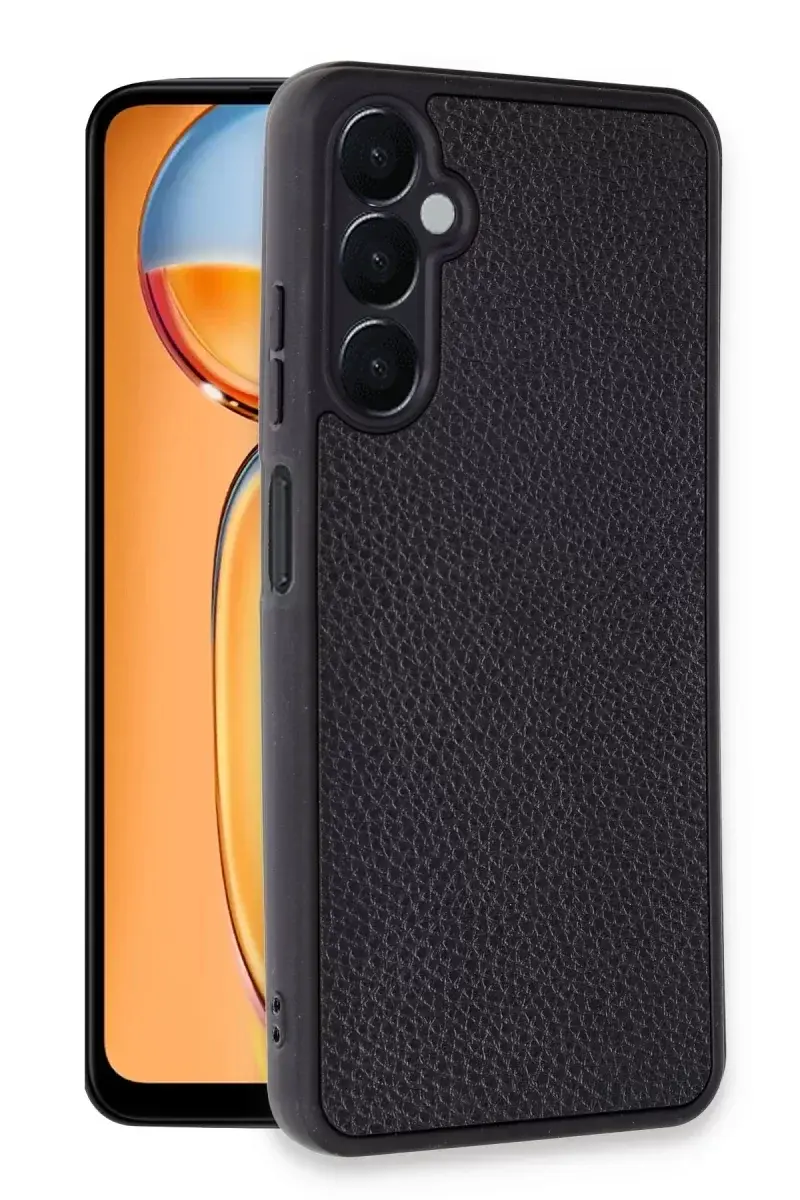 Newface Samsung Galaxy A56 Kılıf Aras Deri Kapak - Siyah