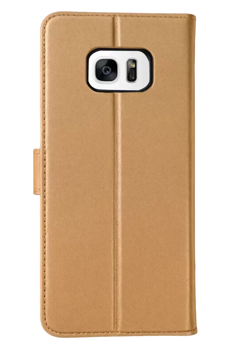 Newface Samsung Galaxy S7 Edge Trend S Plus Kapaklı Kılıf - Gold