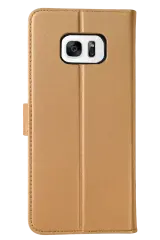Newface Samsung Galaxy S7 Edge Trend S Plus Kapaklı Kılıf - Gold