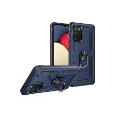 Samsung Galaxy A02s Kılıf Sofya Yüzüklü Silikon Kapak - Lacivert