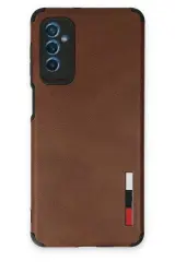 Newface Samsung Galaxy M52 5g Kılıf Loop Deri Silikon - Kahverengi