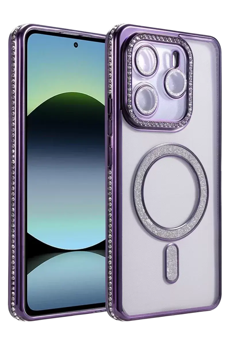 Newface Xiaomi Redmi Note 14 4g Joke Simli Magneticsafe Kılıf - Derin Mor