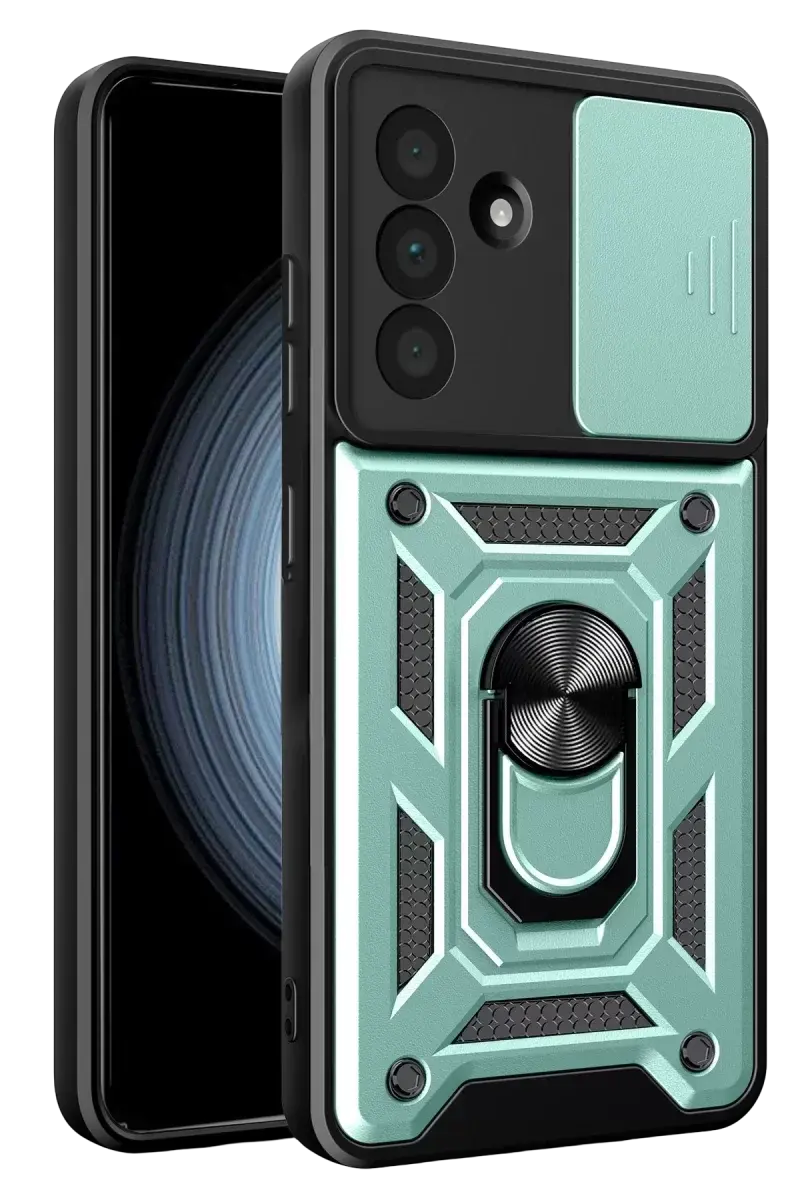Newface Samsung Galaxy A37 5g Pars Lens Yüzüklü Silikon - Yeşil