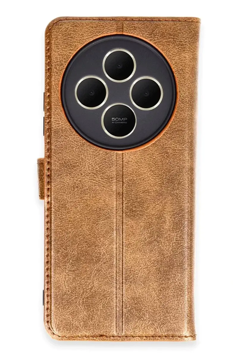 Newface Xiaomi Redmi 14c Kılıf Trend S Plus Kapaklı Kılıf - Taba
