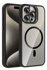 Joko Apple İphone 15 Pro Max Remim Lensli Magsafe Standlı Kapak - Siyah