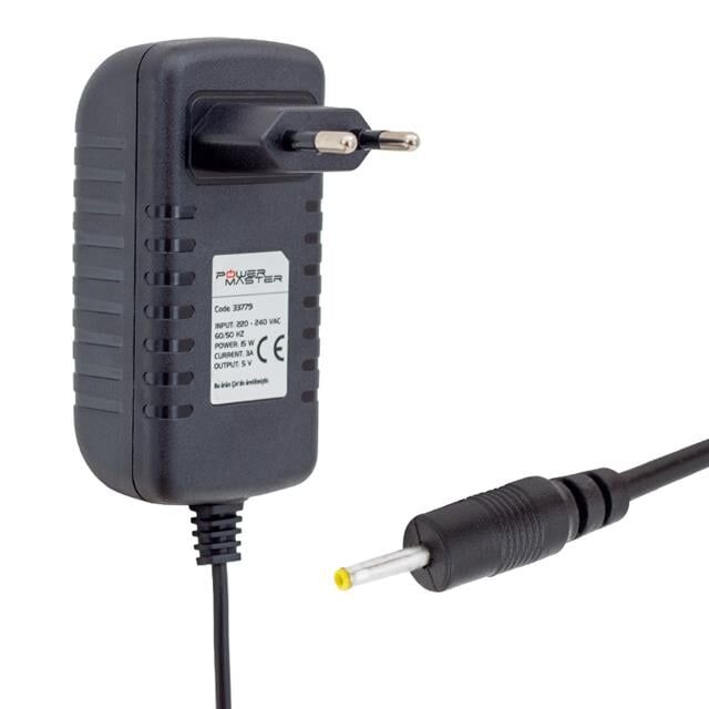 Powermaster Pm-33779 5 Volt - 3 Amper 2.5*0.7 Mm Uçlu Plastik Kasa Priz Tipi Adaptör