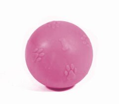 CCA Termoplastik Pati Desenli Sert Köpek Oyun Topu 7 cm Pembe