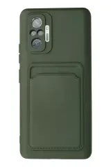 Newface Xiaomi Redmi Note 10 Pro Kılıf Kelvin Kartvizitli Silikon - Koyu Yeşil