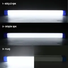 Powermaster T530 32cm 40w Çubuk Portatif Led Işıldak Şarjlı Tüp Lamba 1200mah