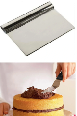 2li Set Hamur Şekillendirici Eğik Pasta Spatulası +metal Hamur Kesici Kazıyıcı Spatula